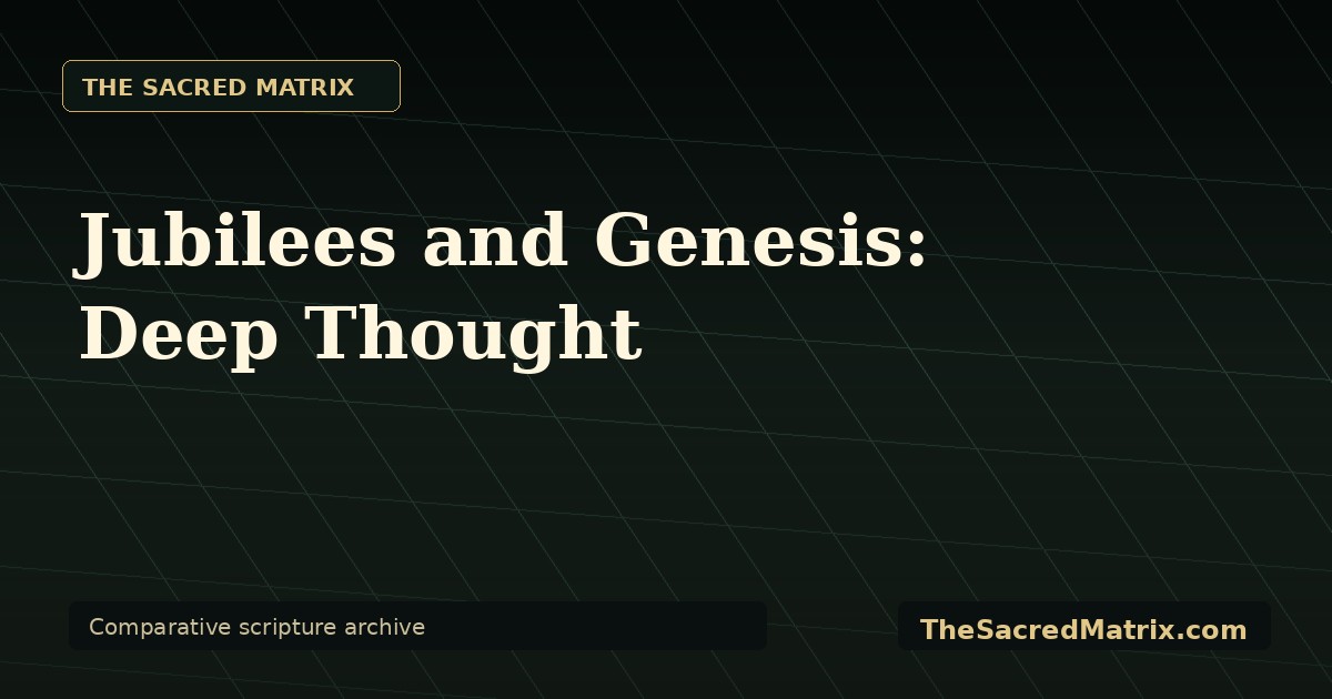 Jubilees and Genesis: Deep Thought share image with The Sacred Matrix watermark.
