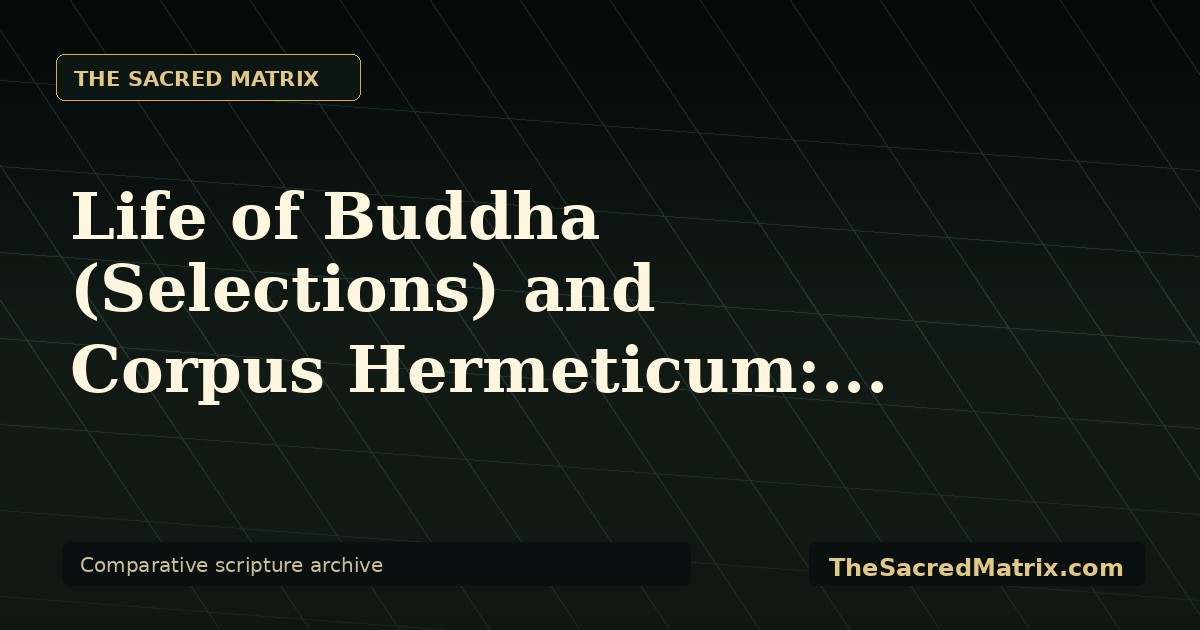 Life of Buddha (Selections) and Corpus Hermeticum: Deep Thought share image with The Sacred Matrix watermark.