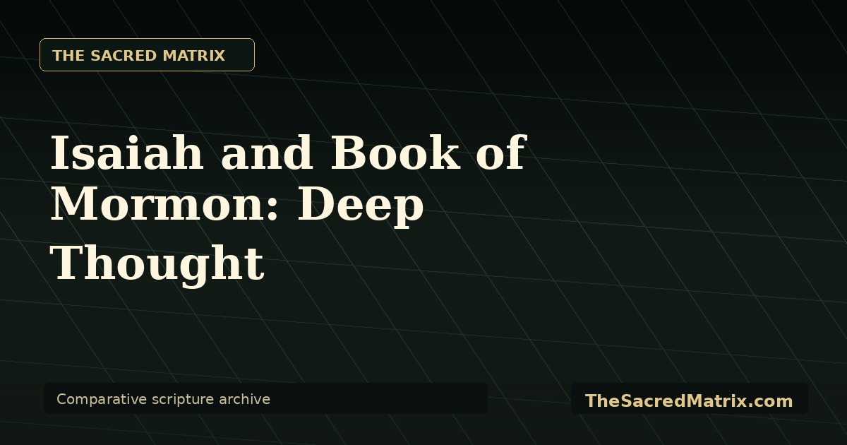Isaiah and Book of Mormon: Deep Thought share image with The Sacred Matrix watermark.