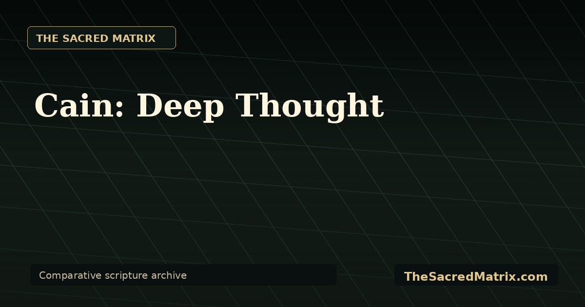 Cain: Deep Thought share image with The Sacred Matrix watermark.