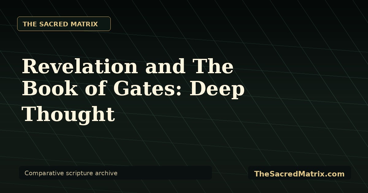 Revelation and The Book of Gates: Deep Thought share image with The Sacred Matrix watermark.