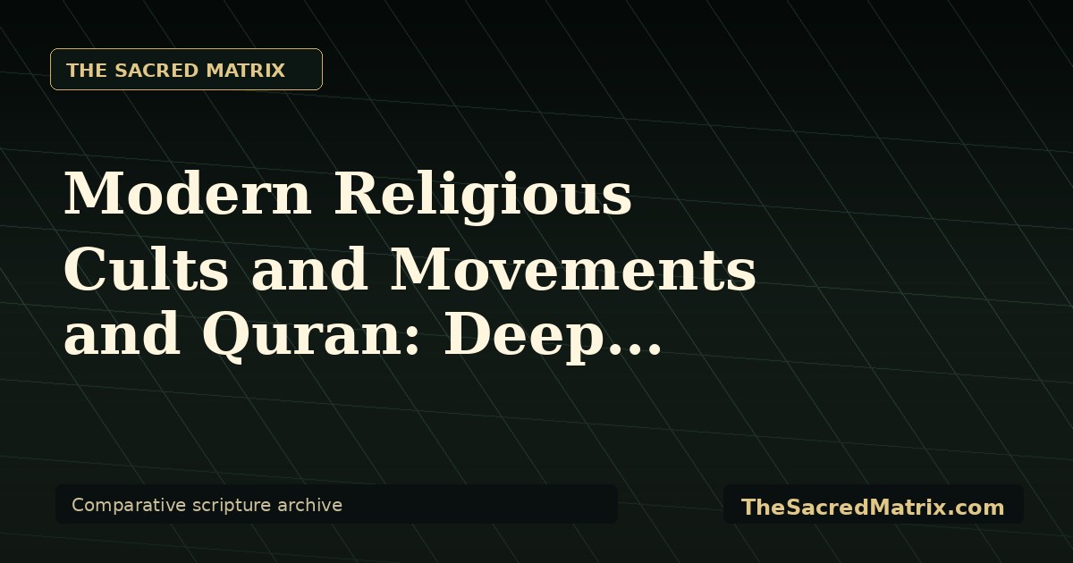 Modern Religious Cults and Movements and Quran: Deep Thought share image with The Sacred Matrix watermark.