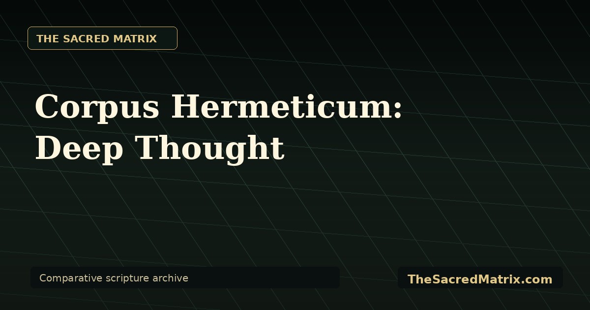 Corpus Hermeticum: Deep Thought share image with The Sacred Matrix watermark.