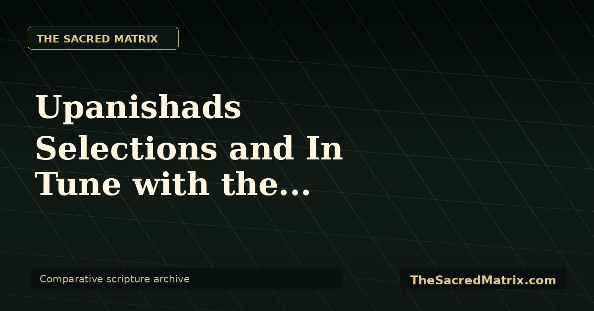 Upanishads Selections and In Tune with the Infinite: Deep Thought share image with The Sacred Matrix watermark.