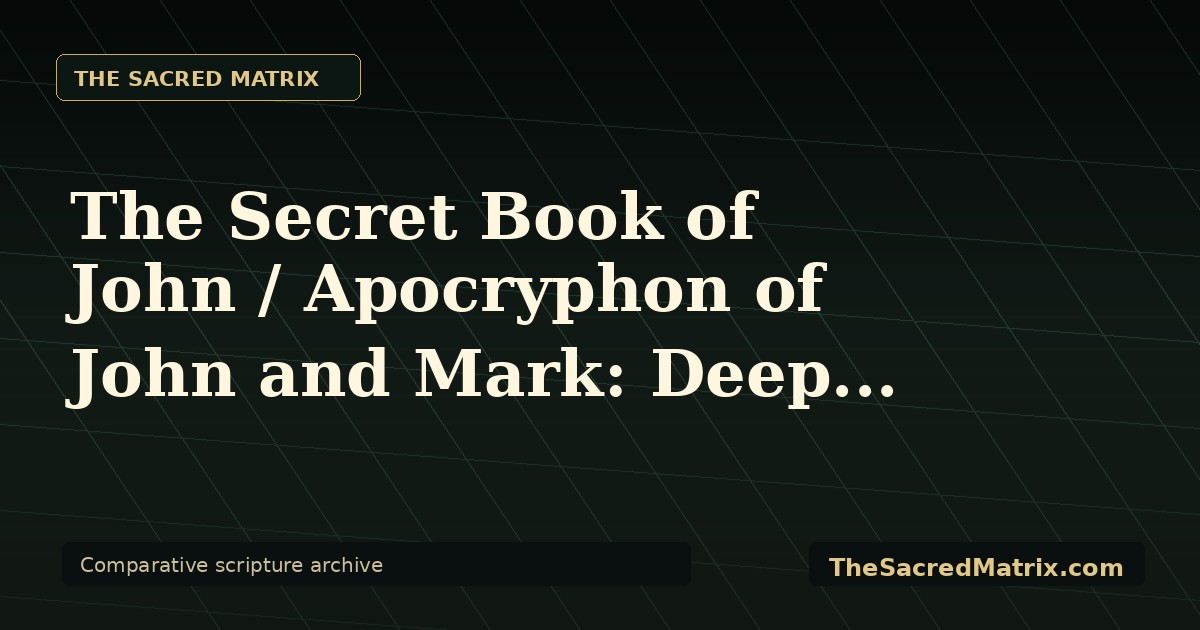 The Secret Book of John / Apocryphon of John and Mark: Deep Thought share image with The Sacred Matrix watermark.