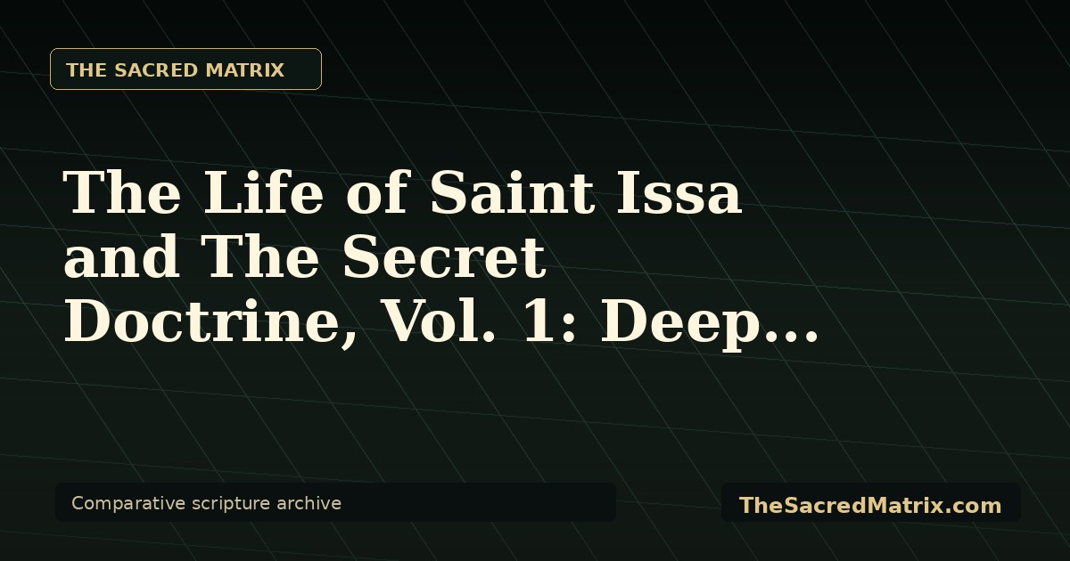 The Life of Saint Issa and The Secret Doctrine, Vol. 1: Deep Thought share image with The Sacred Matrix watermark.