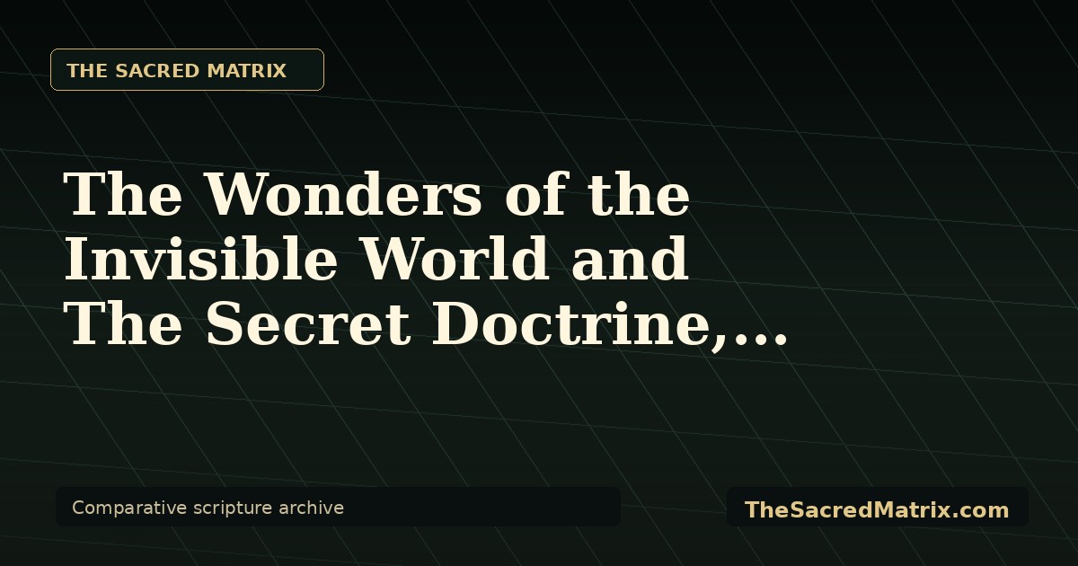 The Wonders of the Invisible World and The Secret Doctrine, Vol. 1: D... share image with The Sacred Matrix watermark.