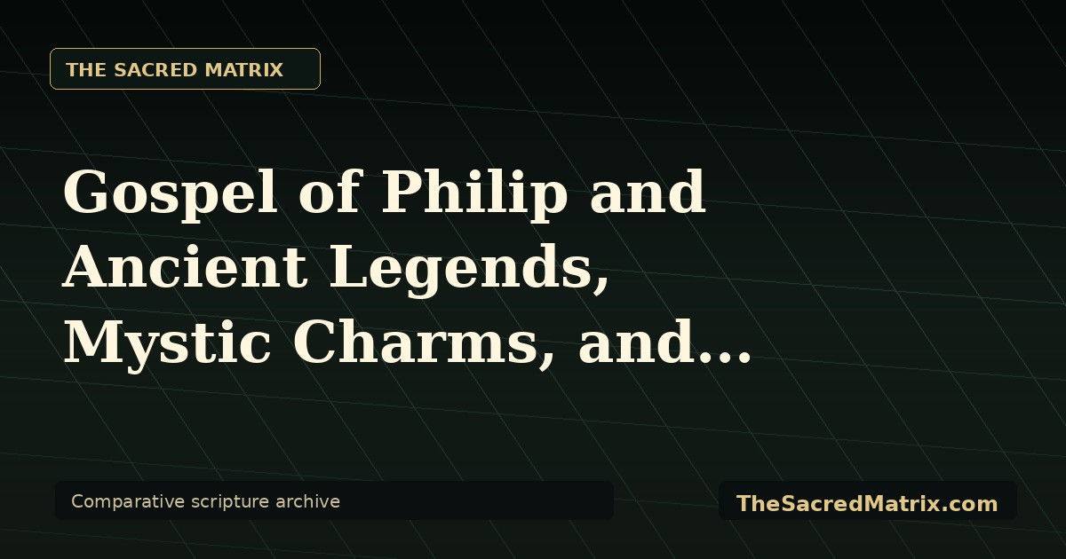 Gospel of Philip and Ancient Legends, Mystic Charms, and Superstition... share image with The Sacred Matrix watermark.