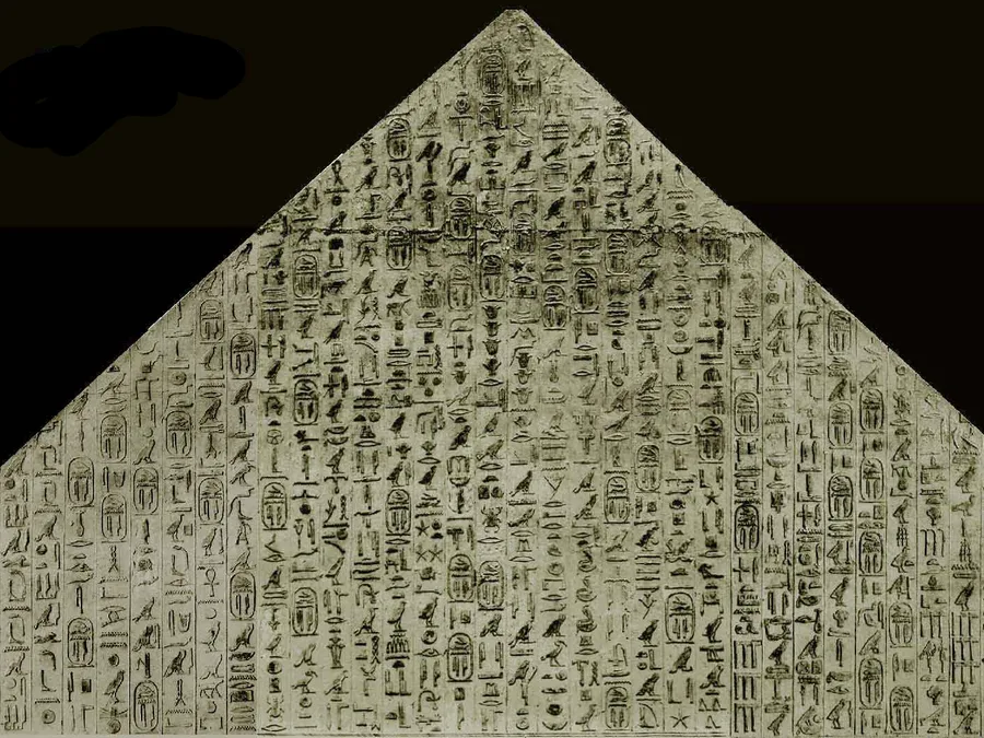 Hieroglyphic Pyramid Texts inscription plate for utterances in the 247 to 253 range.