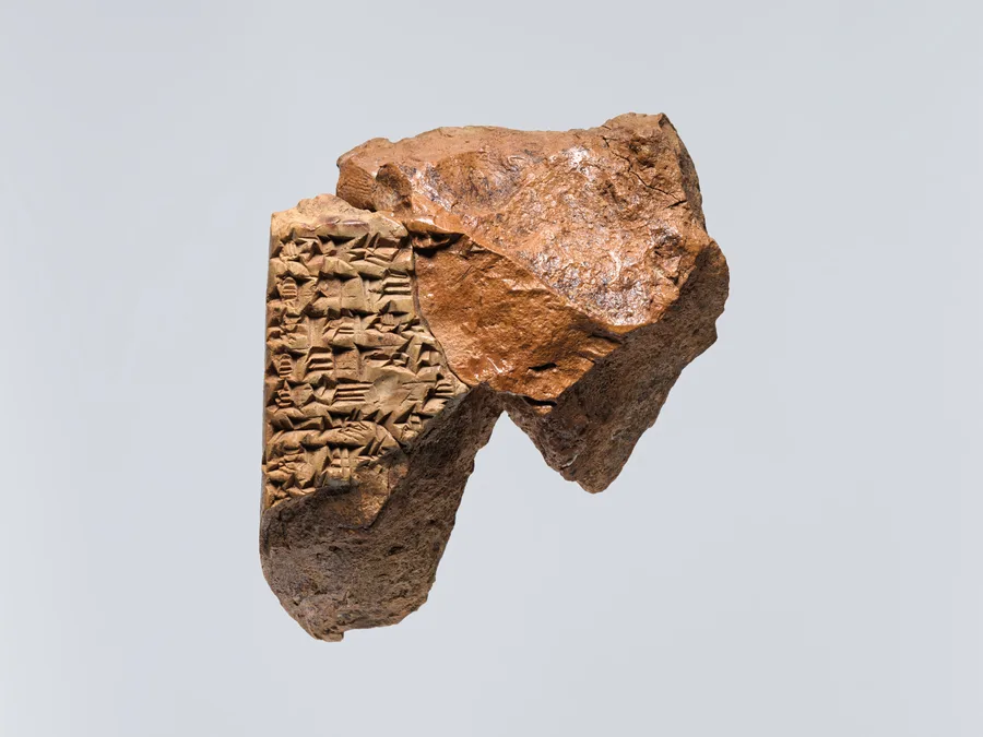 Babylonian cuneiform clay tablet preserving Atra-hasis flood myth material.