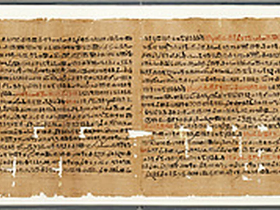 Egyptian Book of the Dead papyrus of Nesiamun with columns of text and vignettes.