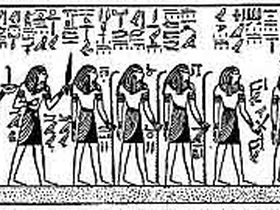 Book Am-Tuat source plate 03300 with Egyptian underworld imagery and hieroglyphic text.