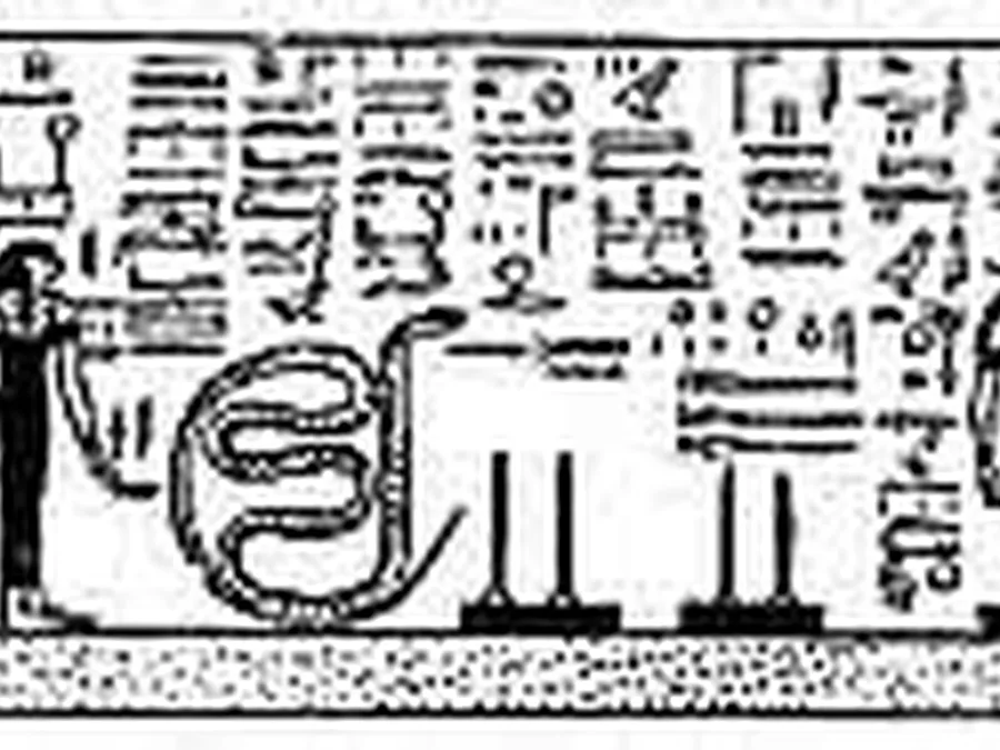 Book Am-Tuat source plate 17800 with Egyptian underworld imagery and hieroglyphic text.